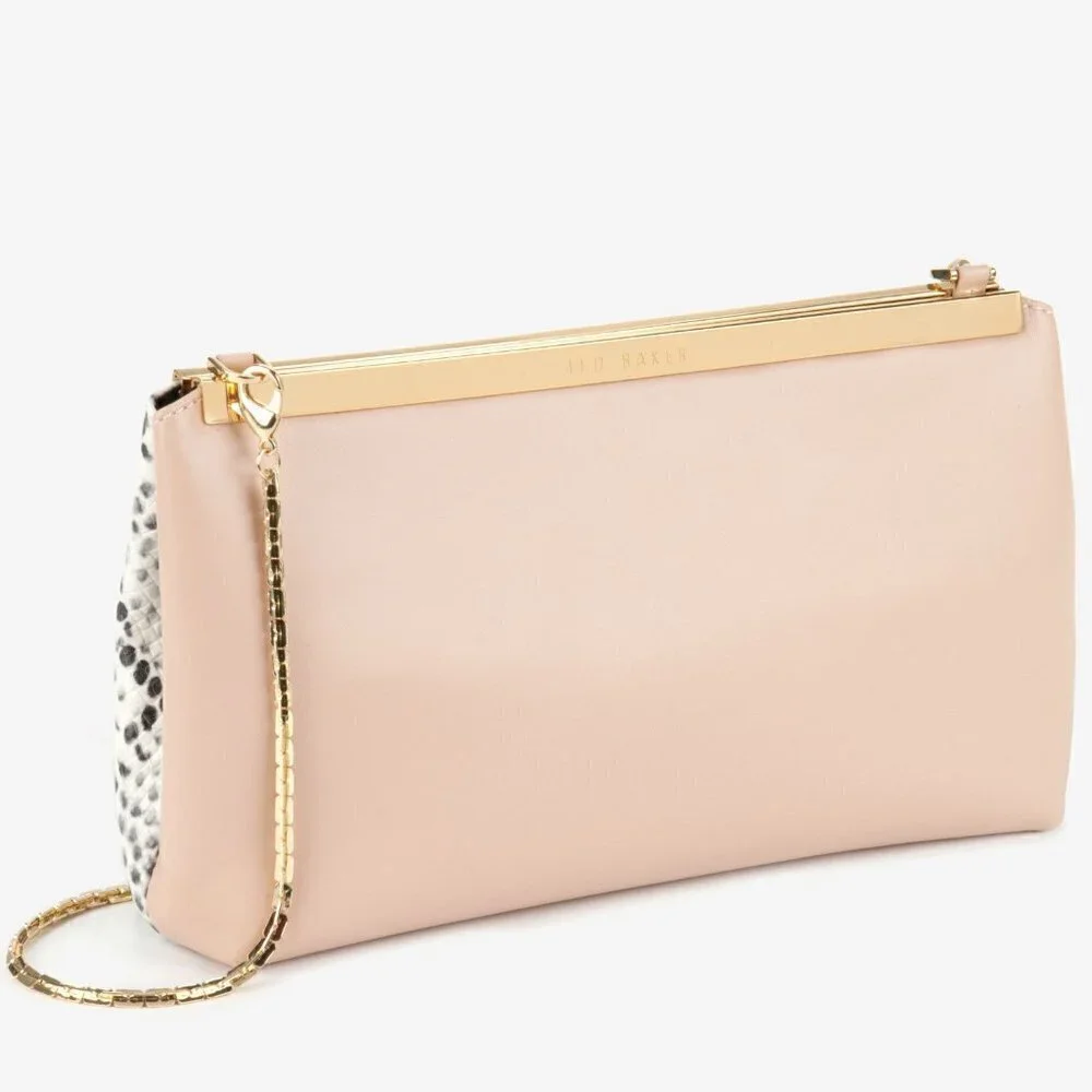 💕TED BAKER Reni Exotic Embossed Snakeskin Clutch